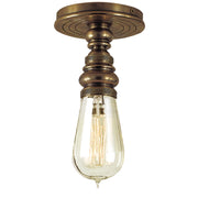 Boston Single Flush Mount in Hand-Rubbed Antique Brass