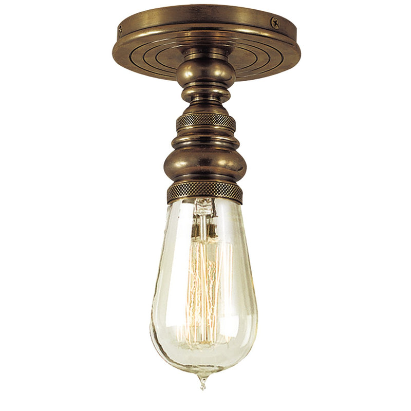 Boston Single Flush Mount in Hand-Rubbed Antique Brass