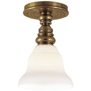 Boston Single Flush Mount in Hand-Rubbed Antique Brass