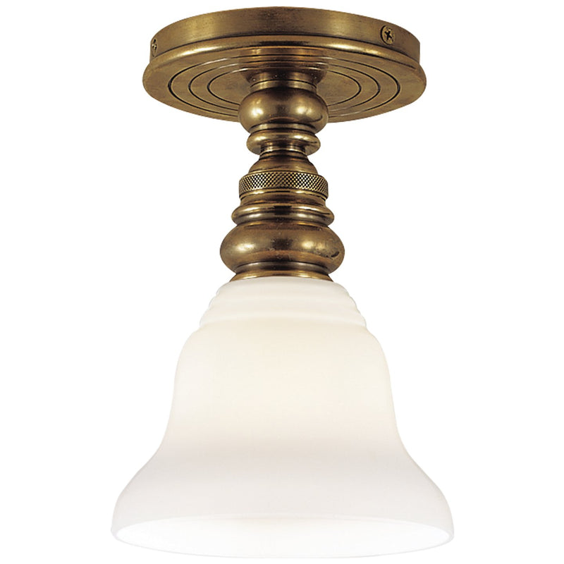 Boston Single Flush Mount in Hand-Rubbed Antique Brass