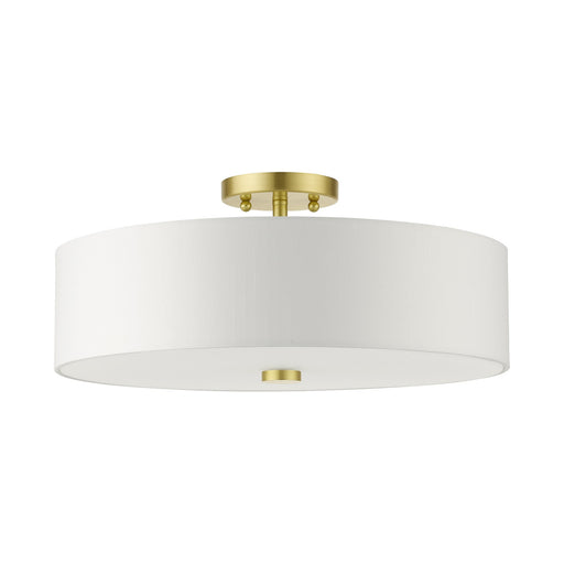 Meridian 4-Light 18" x 8.125" Semi-Flush Mount in Satin Brass