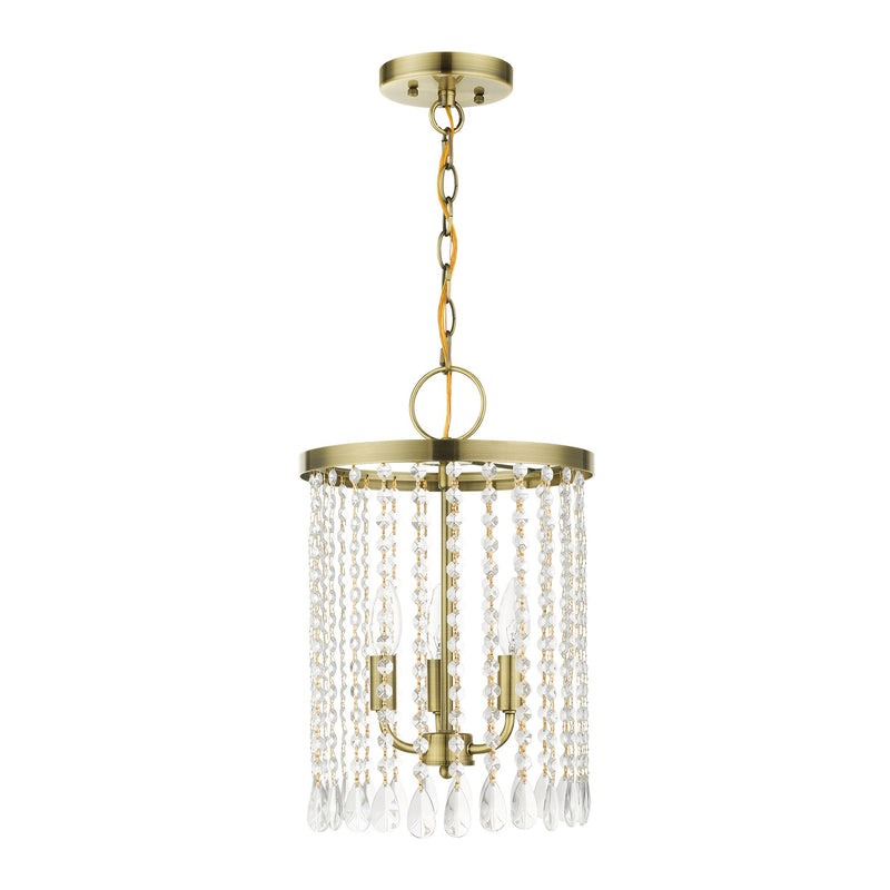 Elizabeth 3-Light Mini Chandelier in Antique Brass