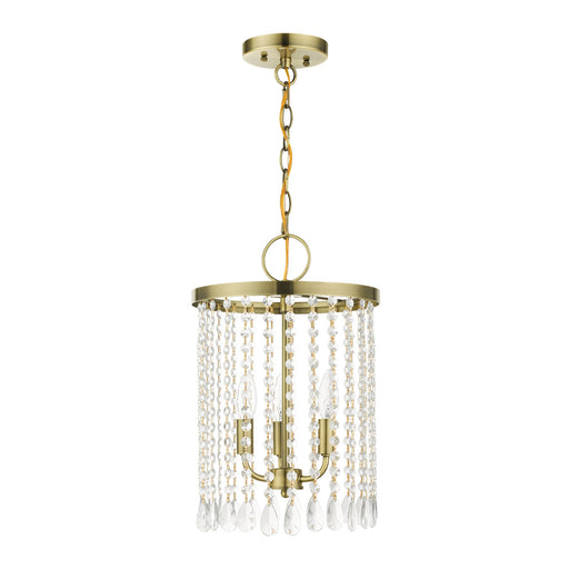 Elizabeth 3-Light Mini Chandelier in Antique Brass