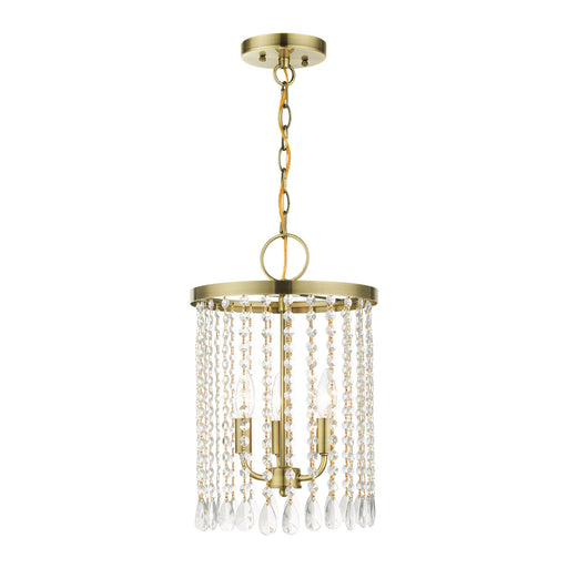 Elizabeth 3-Light Mini Chandelier in Antique Brass