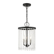 Elizabeth 3-Light Mini Chandelier in Black with Brushed Nickel Accents