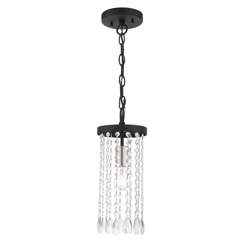 Elizabeth Mini Pendant in Black with Brushed Nickel Accents