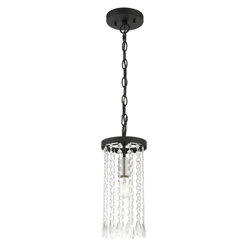Elizabeth Mini Pendant in Black with Brushed Nickel Accents