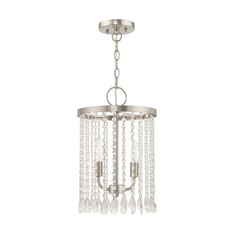 Elizabeth 2-Light Mini Chandelier in Brushed Nickel