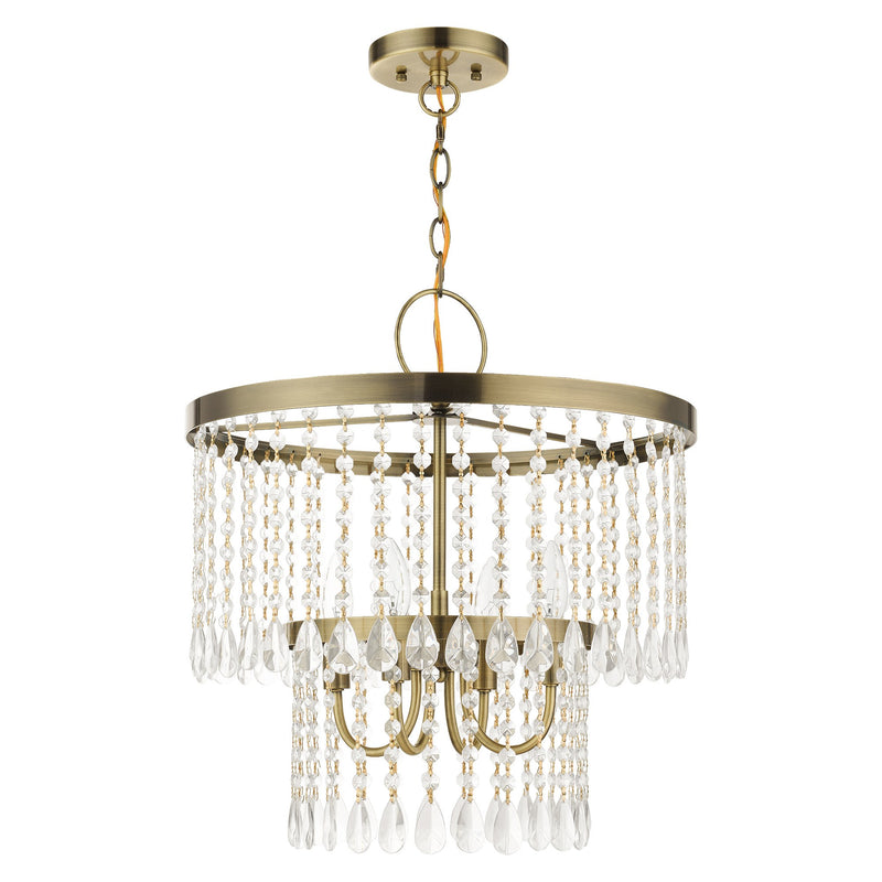 Elizabeth 4-Light Chandelier in Antique Brass