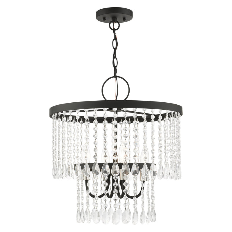 Elizabeth 4-Light Chandelier in Black with Brushed Nickel Accents
