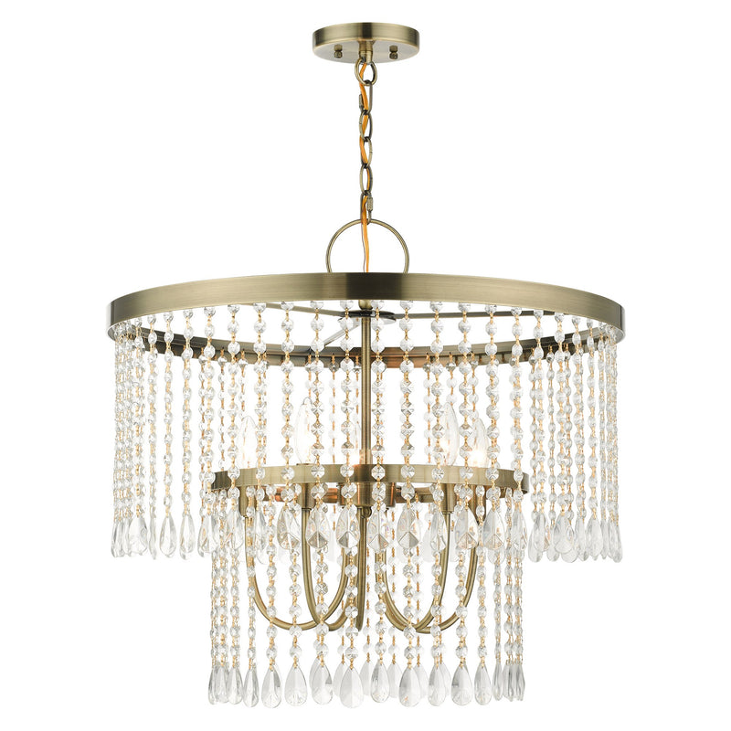 Elizabeth 5-Light Chandelier in Antique Brass