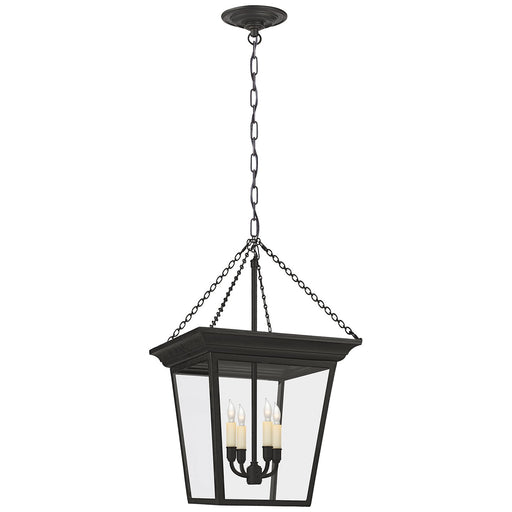 Cornice Small 4-Light Lantern Pendant in Blackened Rust
