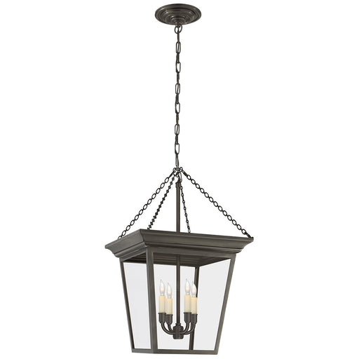 Cornice Small 4-Light Lantern Pendant in Bronze