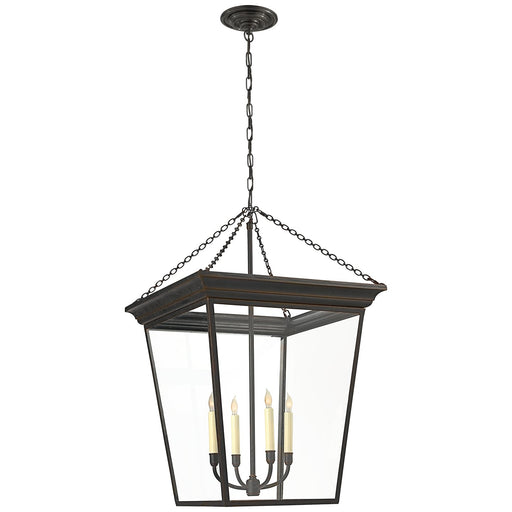 Cornice Large 4-Light Lantern Pendant in Bronze