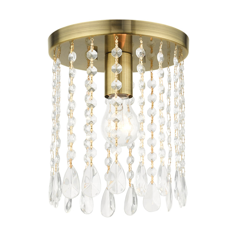 Elizabeth Petite Flush Mount in Antique Brass