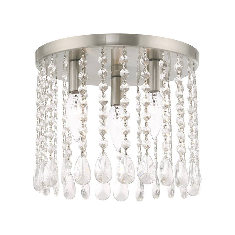 Elizabeth 3-Light Flush Mount in Brushed Nickel