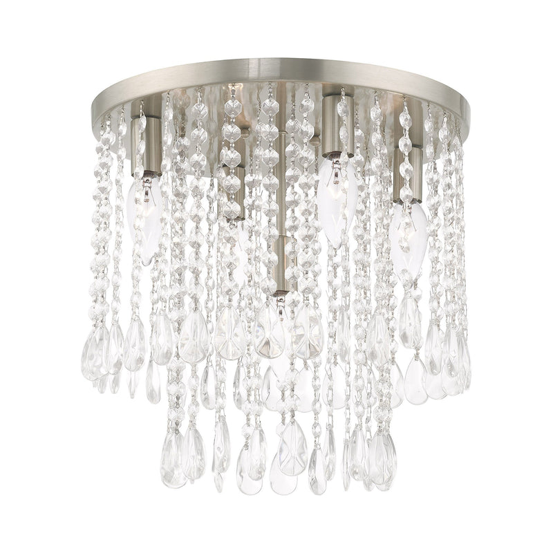 Elizabeth 5-Light Flush Mount in Brushed Nickel