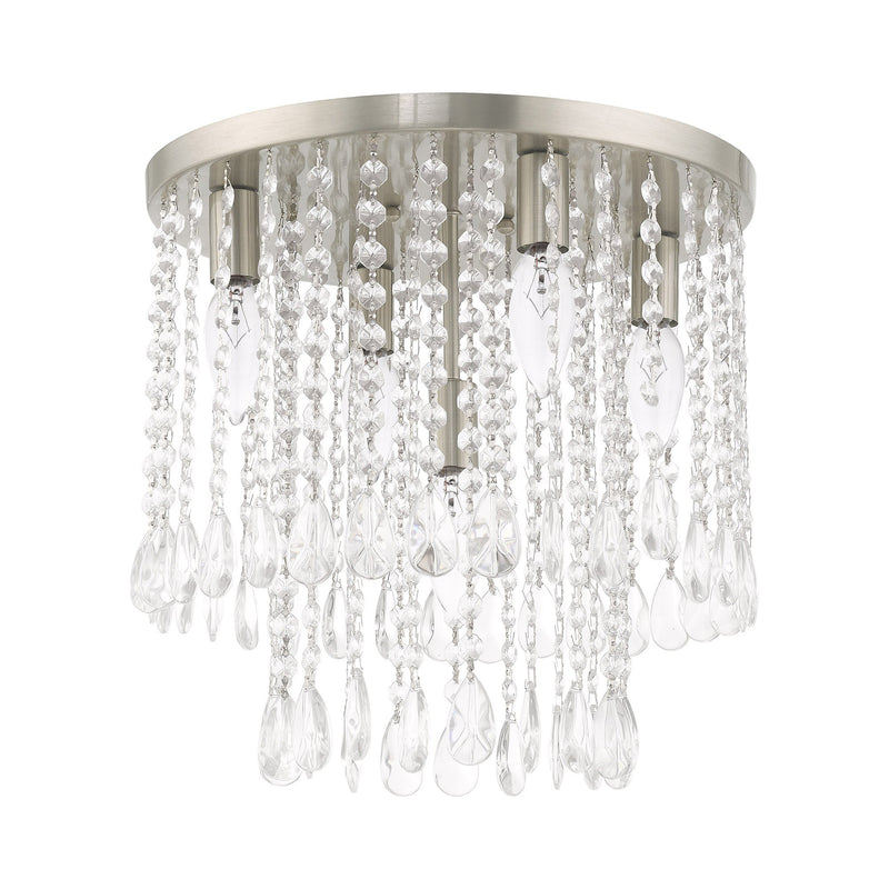 Elizabeth 5-Light Flush Mount in Brushed Nickel