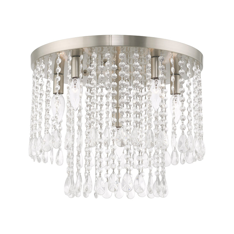 Elizabeth 18" 6-Light Flush Mount in Brushed Nickel