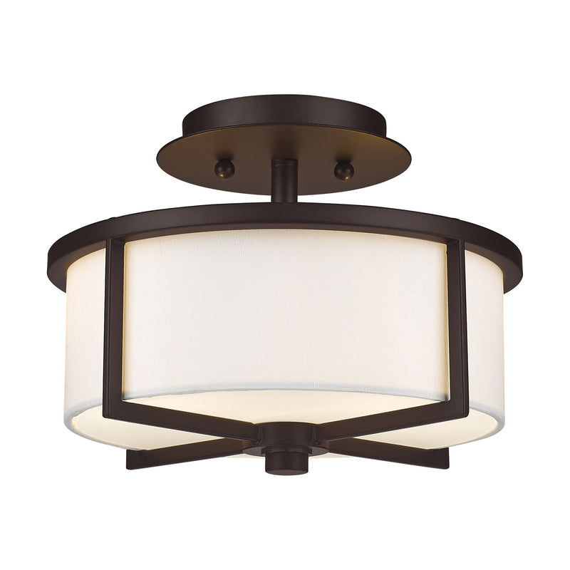 Wesley 2-Light 11" Semi-Flush Mount in Bronze