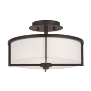 Wesley 2-Light 13" Semi-Flush Mount in Bronze