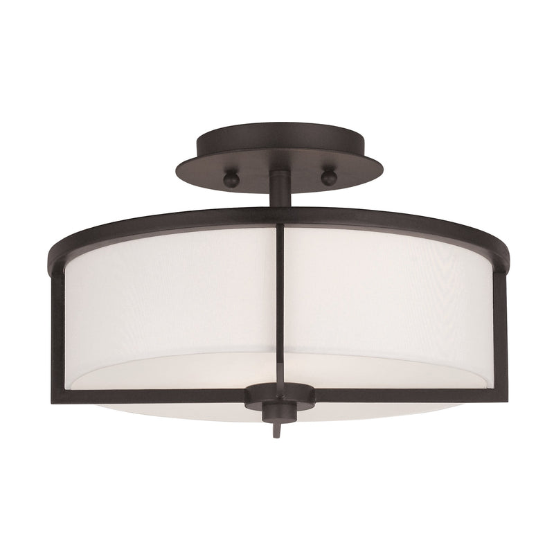 Wesley 2-Light 13" Semi-Flush Mount in Bronze