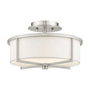 Wesley 2-Light 13" Semi-Flush Mount in Brushed Nickel