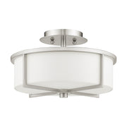 Wesley 2-Light 13" Semi-Flush Mount in Brushed Nickel