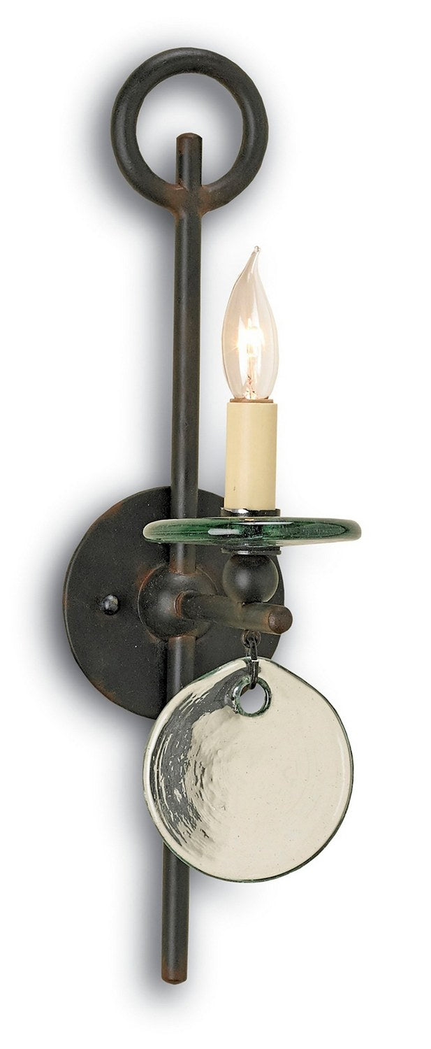 Sethos 1-Light Wall Sconce in Clear/Old Iron