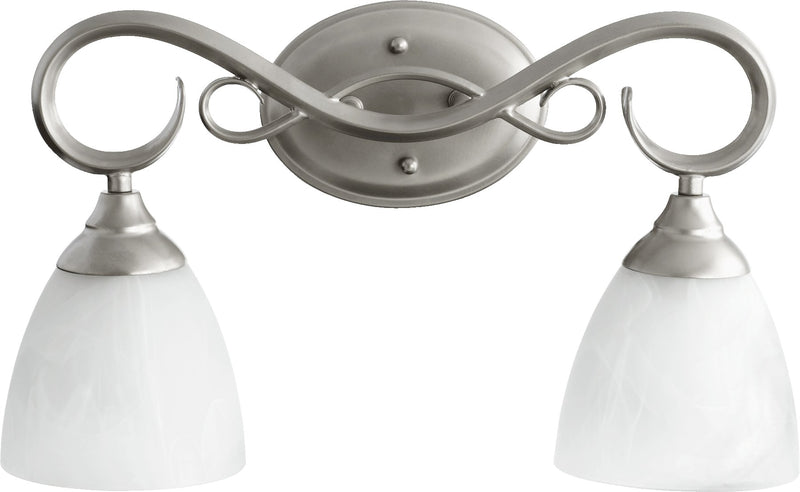 Powell 2 Light Vanity in Classic Nickel