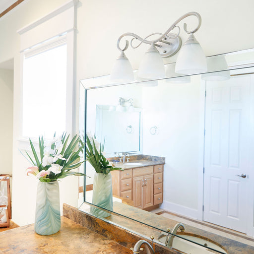 Powell 3 Light Vanity in Classic Nickel