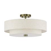Meridian 4-Light 18" x 9" Semi-Flush Mount in Antique Brass