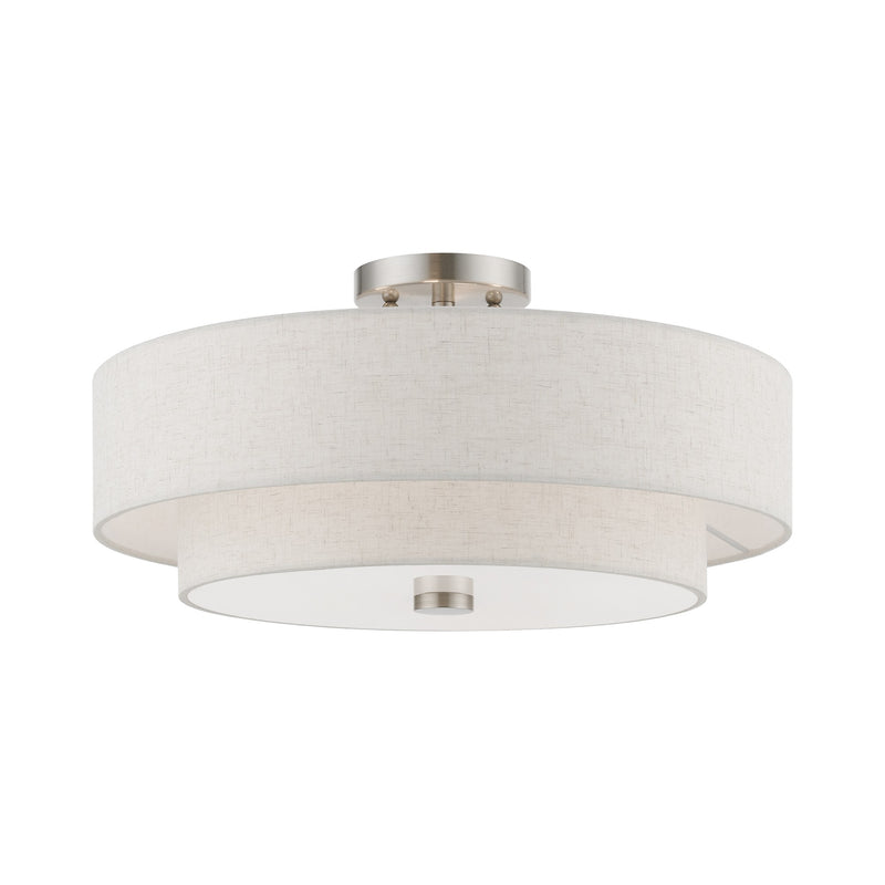 Meridian 4-Light 18" x 9" Semi-Flush Mount in Brushed Nickel