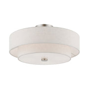 Meridian 4-Light 18" x 9" Semi-Flush Mount in Brushed Nickel