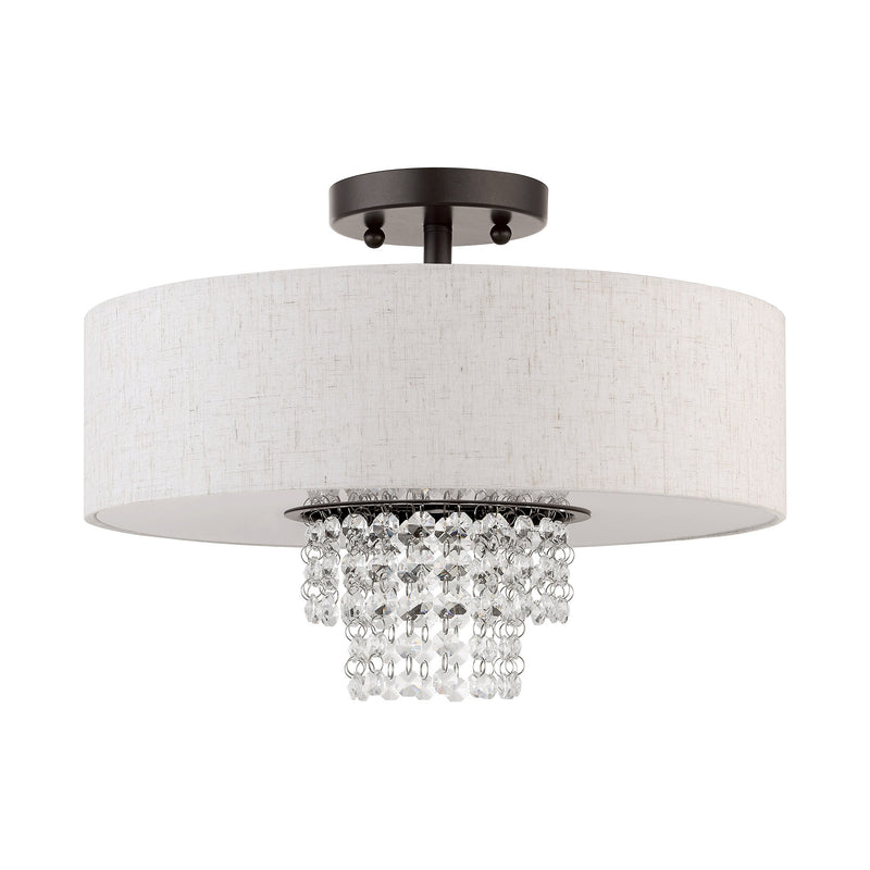 Carlisle 3-Light Semi-Flush Mount in English Bronze
