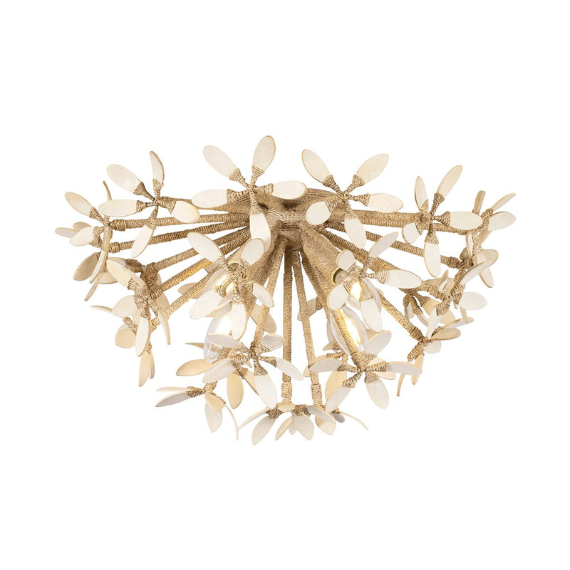 Corfu 4-Light Semi-Flush Mount in Ivory Coco