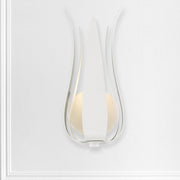 Broche 1 Light 8" Sconce in Matte White in a room setting