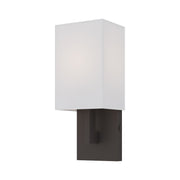 Ada ADA Wall Sconce with Off-White Shade in Bronze