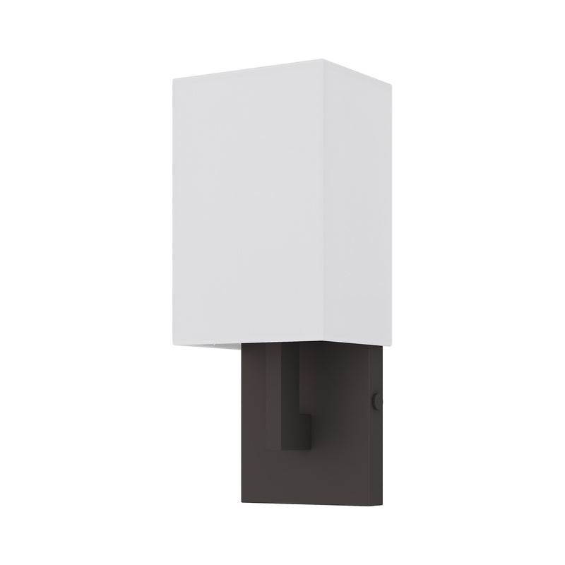 Ada ADA Wall Sconce with Off-White Shade in Bronze