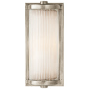 Dresser Short Glass Rod Bath Sconce in Antique Nickel