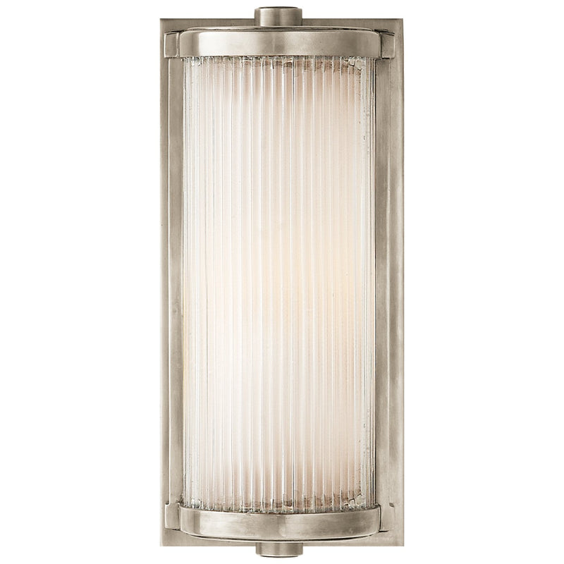 Dresser Short Glass Rod Bath Sconce in Antique Nickel