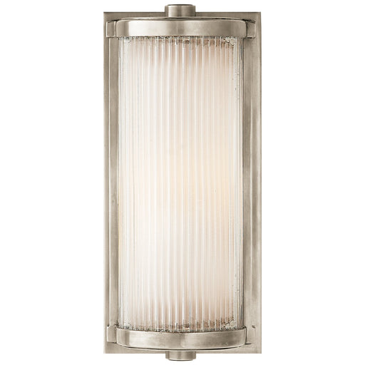 Dresser Short Glass Rod Bath Sconce in Antique Nickel