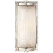 Dresser Short Glass Rod Bath Sconce in Polished Nickel