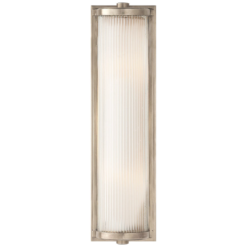 Dresser Long Glass Rod 2-Light Bath Sconce in Antique Nickel
