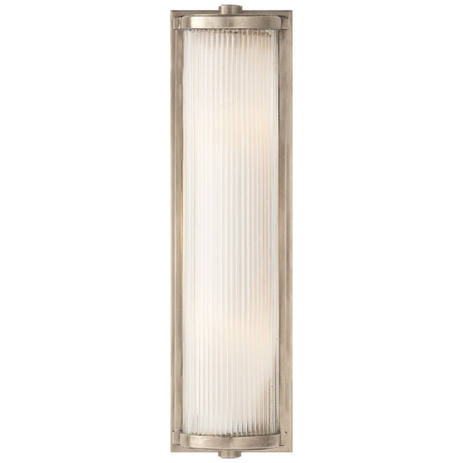 Dresser Long Glass Rod 2-Light Bath Sconce in Antique Nickel