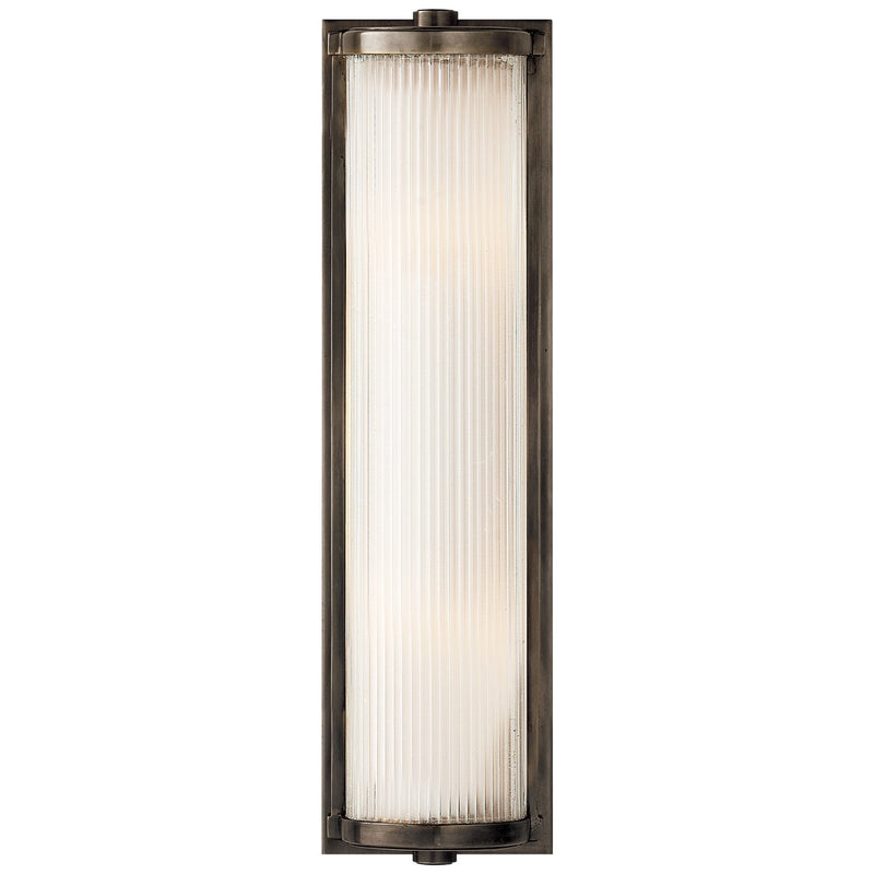 Dresser Long Glass Rod 2-Light Bath Sconce in Bronze