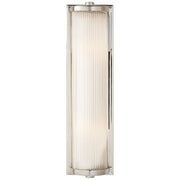 Dresser Long Glass Rod 2-Light Bath Sconce in Polished Nickel