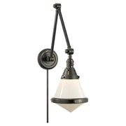 Gale Library Swing Arm Wall Lamp in Bronze