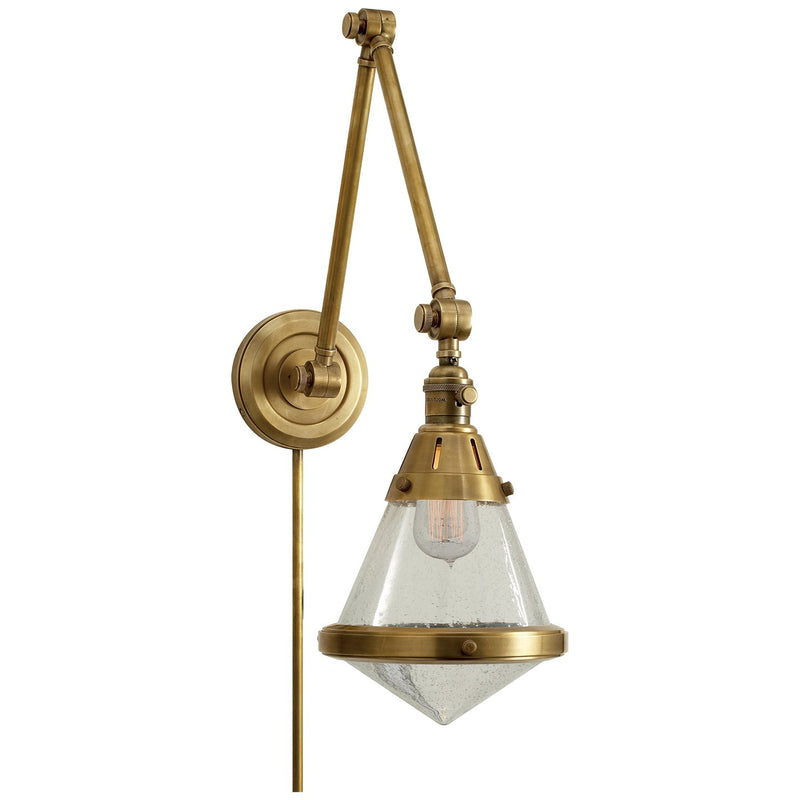 Gale Library Swing Arm Wall Lamp in Hand-Rubbed Antique Brass
