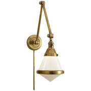 Gale Library Swing Arm Wall Lamp in Hand-Rubbed Antique Brass